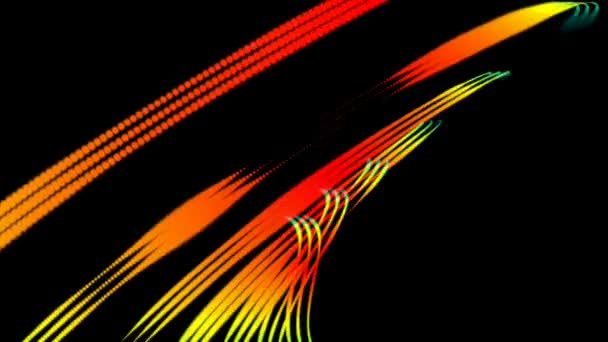 Motion Graphics Animated Background Colored Flying Lines Black Background — Stock Video