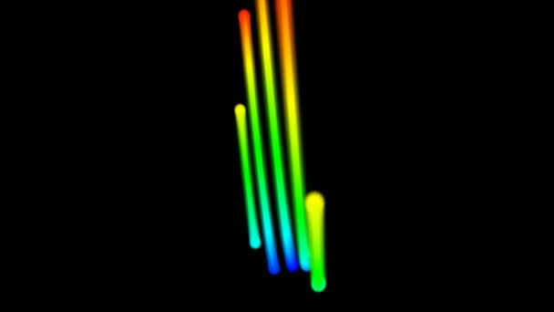 Gráficos Movimento Fundo Animado Linhas Retorcidas Coloridas Fundo Preto — Vídeo de Stock