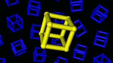 Loopable chromadepth atom dizi hareket grafik öğeleri. Döngü kesintisiz yüksek çözünürlüklü moleküler chromadepth animasyon arka planlar.
