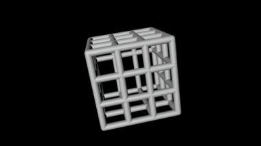 Loopable yüksek çözünürlüklü siyah beyaz atom dizi hareketli grafik arka planları. Sorunsuz tek renkli moleküler animasyon elemanları döngü.