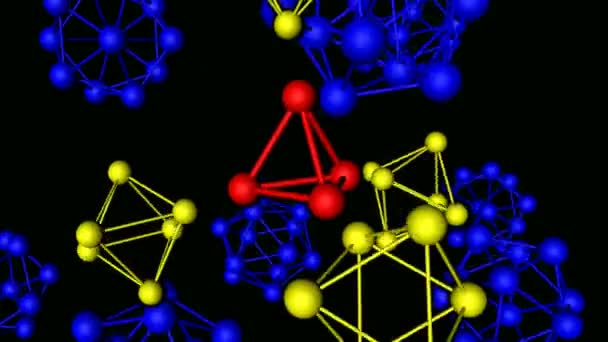 Elementi Grafici Movimento Matrice Atomica Profondità Cromatica Loop Looping Senza — Video Stock