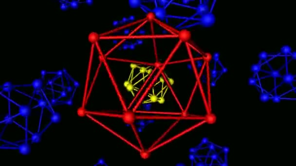 可滚动的铬原子阵列运动图形元素 循环无缝的高清分子色谱动画背景 — 图库视频影像