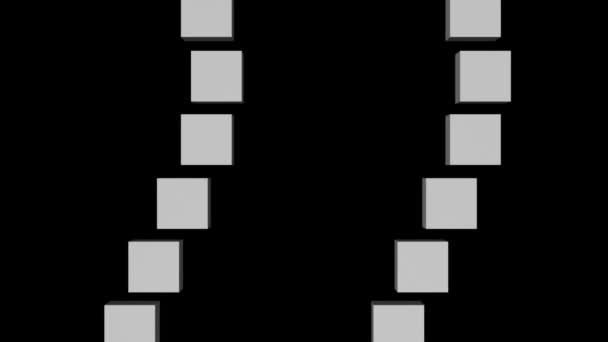 シームレスな黒と白のデータ コード モーション グラフィックの背景をループします 単発のグレースケールの仲間コード アニメーション — ストック動画