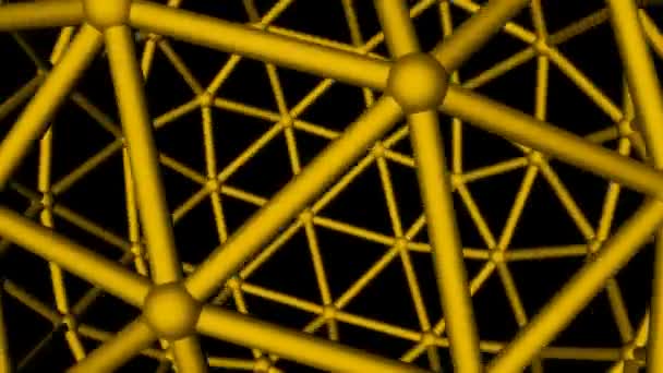 循环无缝彩色原子数组动画背景 可观看的高清晰度分子运动图形元素 — 图库视频影像