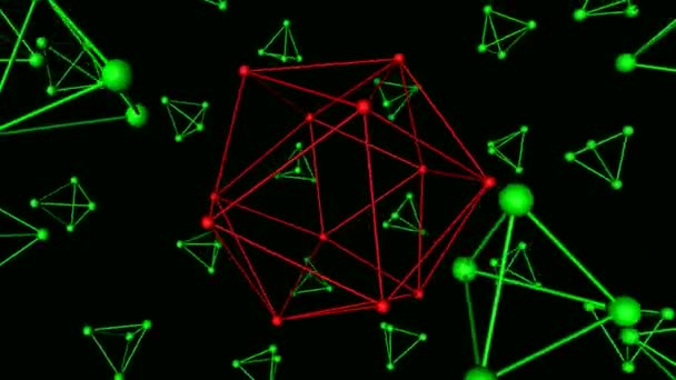 Циклічні Хроматичні Атомні Масиви Рухаються Графічними Елементами Циклічні Безшовні Анімаційні — стокове відео