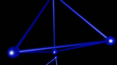 Kesintisiz döngü atom dizi animasyon arka planlar renkli. Loopable yüksek çözünürlüklü moleküler hareket grafik öğeleri.