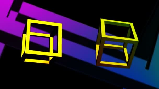 Boucle sans couture couleur contour boîte mouvement éléments graphiques. Arrière-plans d'animation Loopable cube edge .