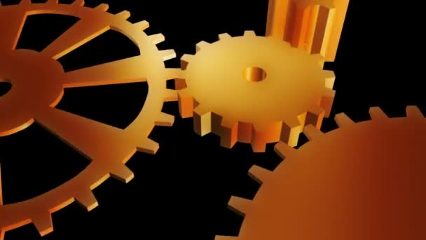 Loopable Machine Gears Animation Elements Looping Seamless Cogwheel Video Backgrounds — Stock Video