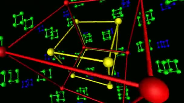 Loopable chromadepth atom array motion graphic elements. Boucle sans couture haute définition moléculaire milieux d'animation chromadepth .