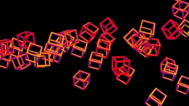 Цикл Плавный Цвет Контура Коробки Движения Графических Элементов Фон Анимации — стоковое видео