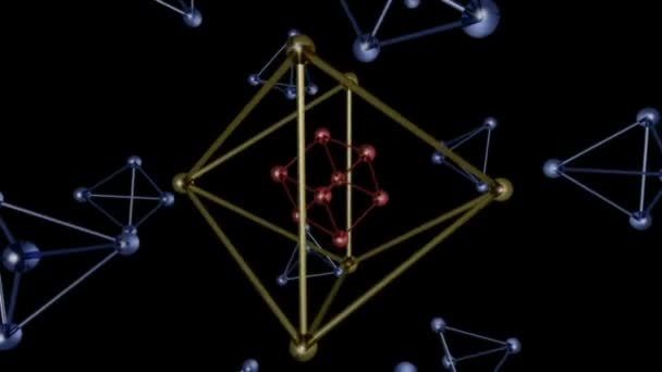 Looping Conjuntos Átomos Coloridos Sem Costura Animação Fundos Loopable Elementos — Vídeo de Stock