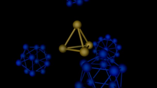 Цикл Плавной Цветной Анимации Массива Атомов Циклические Молекулярно Движущиеся Элементы — стоковое видео