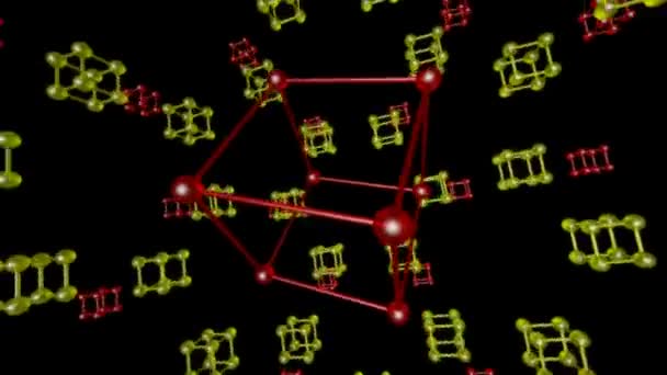 Looping Senza Soluzione Continuità Sfondi Animazione Matrice Atomica Colorata Elementi — Video Stock