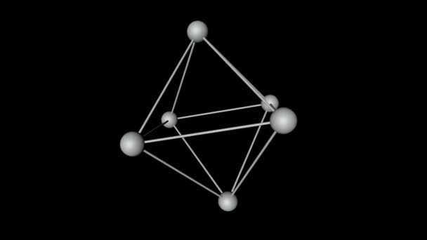 可观看的高清晰度黑白原子阵列运动图形背景 循环无缝单色分子动画元素 — 图库视频影像