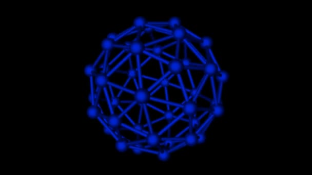 Цикл Плавной Цветной Анимации Массива Атомов Циклические Молекулярно Движущиеся Элементы — стоковое видео