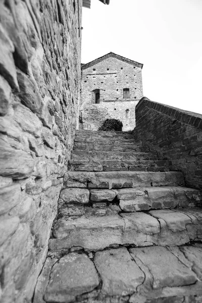 Old Medieval Cobblestone Way Taken Little Village Serralunga Alba Piedmont — Stock Photo, Image