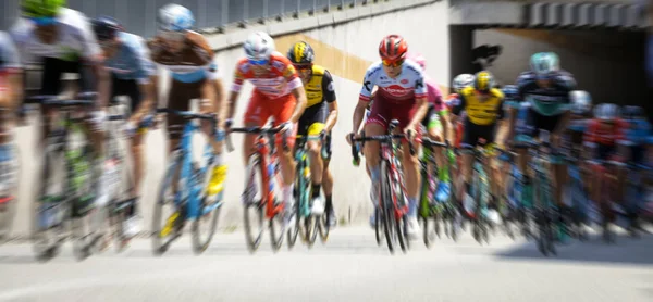 Mortara Italien Maj 2018 Gruppe Cykel Angribere Engageret Den Verdensberømte - Stock-foto
