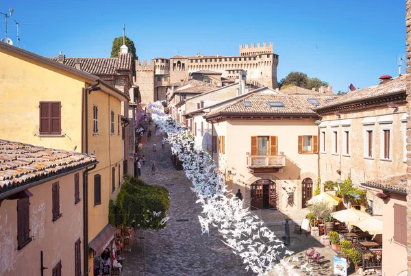 Veduta Del Centro Storico Gradara Marche Provincia Pesaro Urbino Italia — Foto Stock