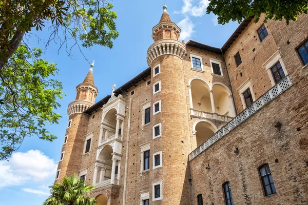 Facade World Famous Medieval Ducale Palace Urbino Marche Region Italy — Stock Photo, Image