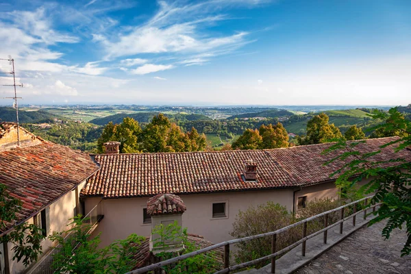 Residential Buildings Crea Sanctuary Small Christian Sacred Complex Hills Monferrato — Stock Photo, Image