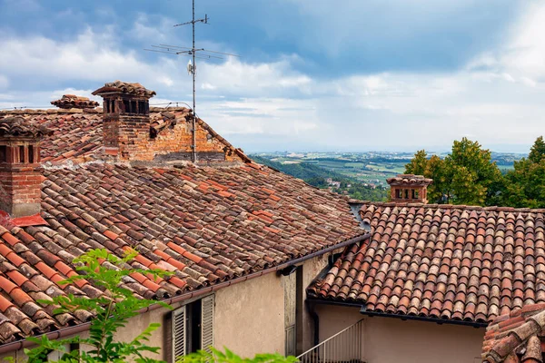 Residential Buildings Crea Sanctuary Small Christian Sacred Complex Hills Monferrato — Stock Photo, Image
