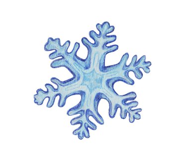 Elle çizilmiş suluboya kalemleri kar tanesi