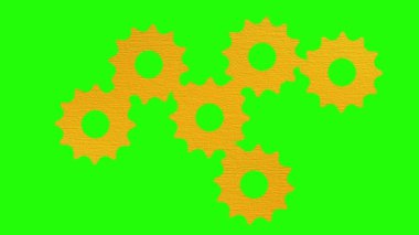 yeşil zemin üzerine çeşitli basit nesneleri