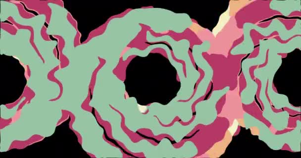 黒の背景に色の螺旋イメージ — ストック動画