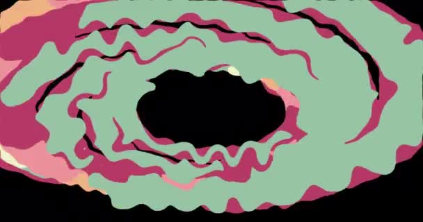 Цветное Спиральное Изображение Черном Фоне — стоковое видео