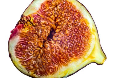 yarı incir meyvesi üzerinde dilimlenmiş 