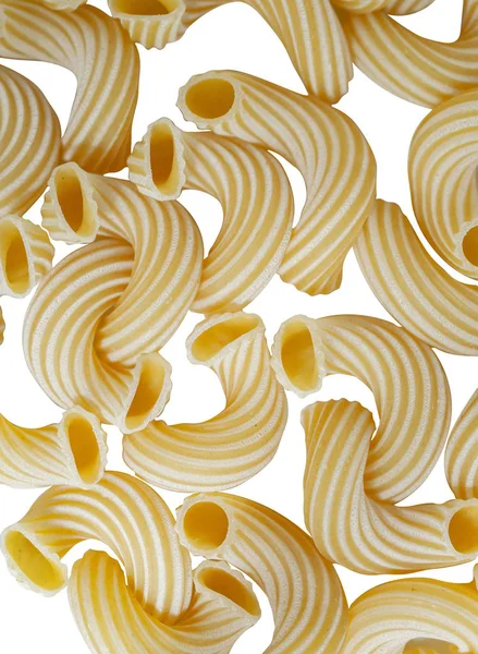 Heap Raw Uncooked Pasta White Surface — Stock Photo, Image