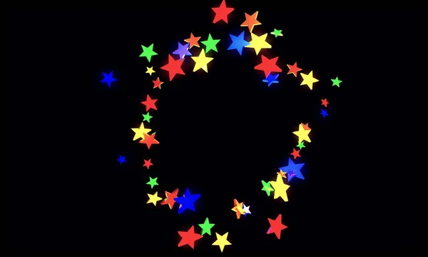 Farklı şekiller şeklinde renkli geometrik yıldızlar sonucunda oluşturulan bir render Soyut 3D Illustration. — Stok fotoğraf