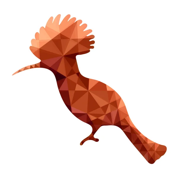 Vector illustratie van Contour Bird hop in laag poly oranje — Stockvector