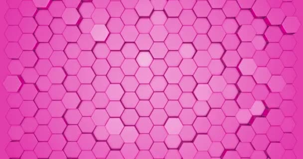 Abstract 3d background animation in the form of pentagon shapes in trendy retro colors. — Stock Video