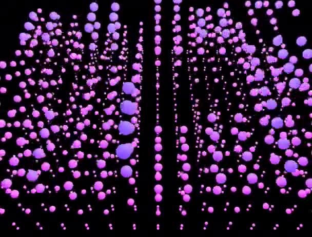 Animation of 3d abstract spheres in pink-purple colors moving up and down — Stock Video