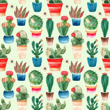 farklı saksı bitkileri desen arka plan 