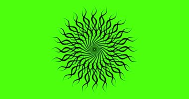 yeşil arka plan üzerinde hareket eden soyut form