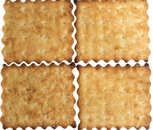 Macro foto di marrone dieta a basso contenuto calorico cracker croccante con sesamo vestirsi primo piano su uno sfondo bianco — Foto Stock