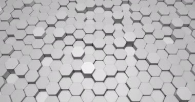 Parlak renklerde altıgen şekiller şeklinde soyut 3d arka plan animasyonu