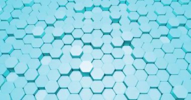 Parlak renklerde altıgen şekiller şeklinde soyut 3d arka plan animasyonu