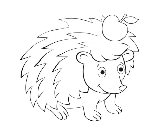 İzole beyaz arka plan üzerinde hayvanın siyah bir anahat çizim illüstrasyon mürekkep çizim