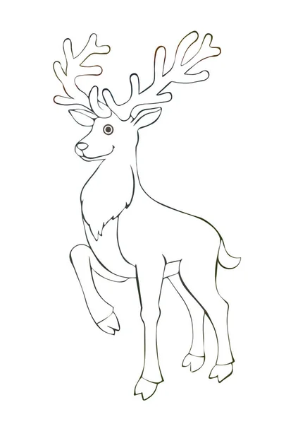 Illustration Ink Drawing Black Outline Animal Isolated White Background — Stock Photo, Image