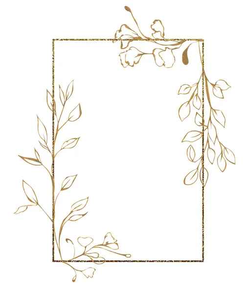 Illustratie Van Een Plantentak Vorm Van Een Gekleurd Bloemen Frame — Stockfoto