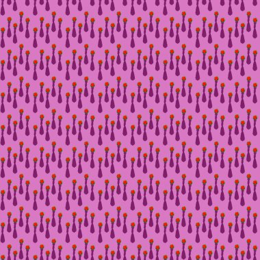 Renkli pembe arka planda gölgeleri olan kusursuz kırmızı çiçek deseni..