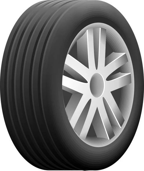 Detailed Illustration Alloy Car Wheel Tire — Stock Vector