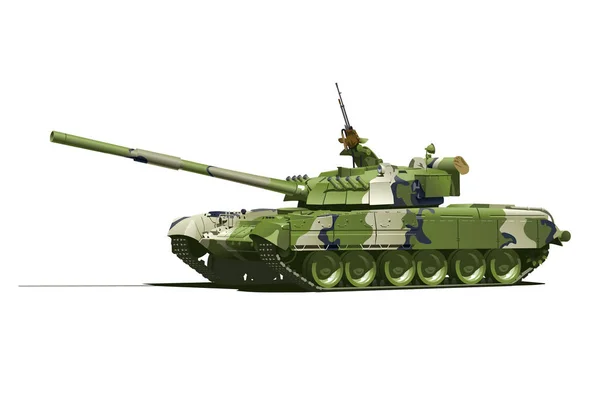 Военный Танк Хаки Зеленый Защитный Цвет Февраля День Защитника Отечества — стоковый вектор