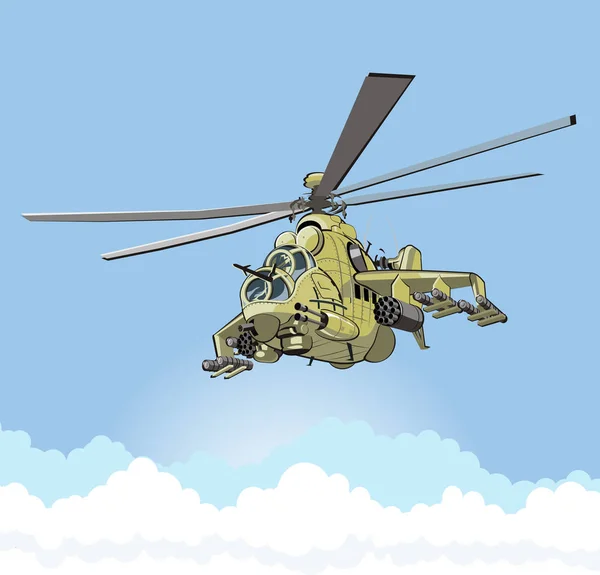 Wojskowy Helikopter Czarny Rekin — Wektor stockowy