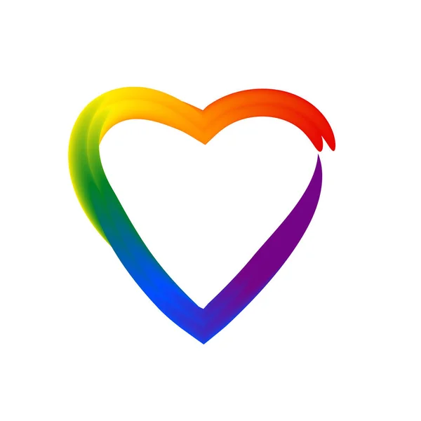  Beyaz arka plan üzerinde izole el yazı ile vektör tasarım öğeleri. LGBT, gay ve lezbiyen gurur tebrik kartı, poster spektrum elle çizilmiş gökkuşağı kalp ve ok Sevgililer gününde. Vektör tasarım öğeleri wh izole el yazı ile