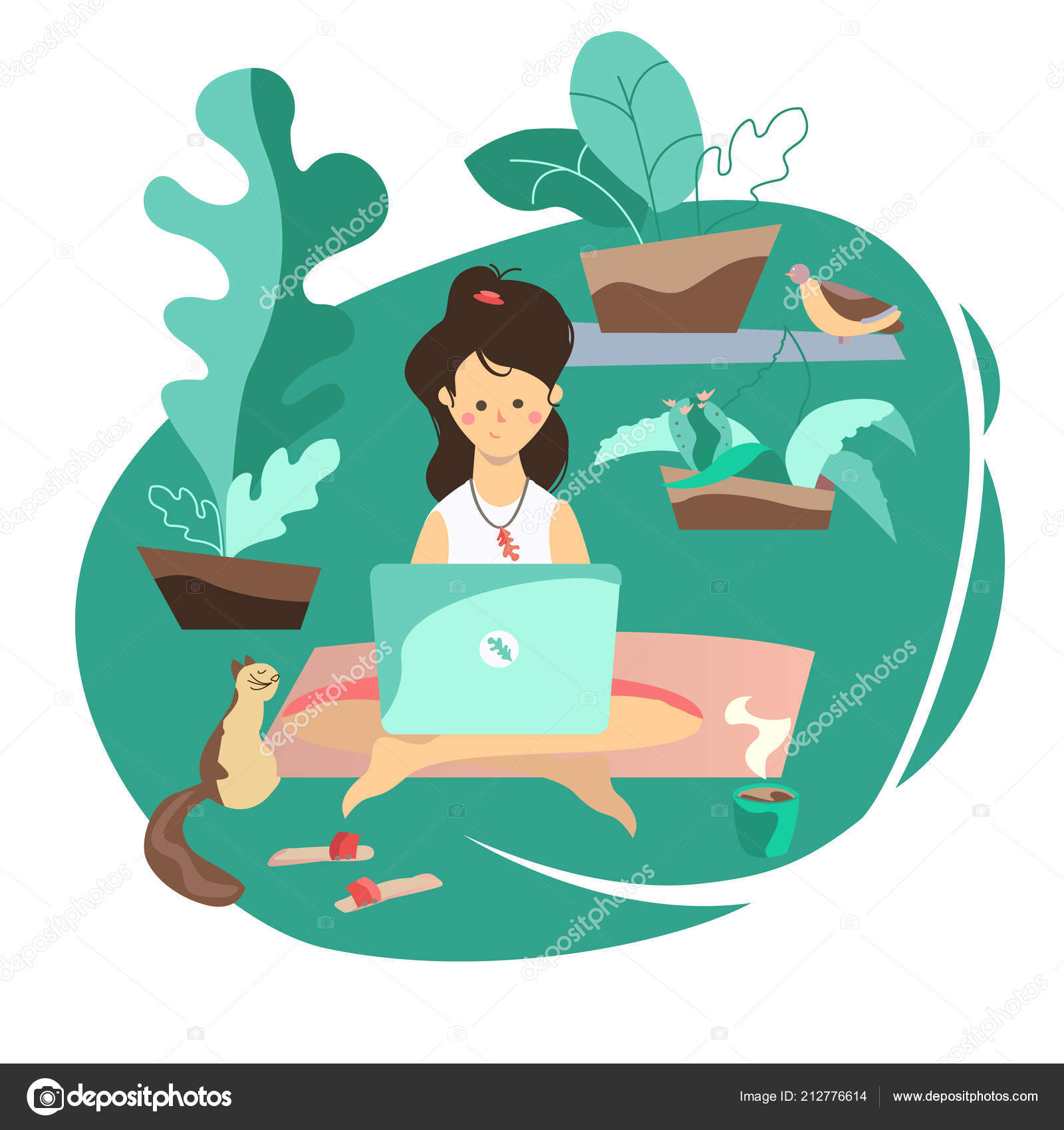 Freelancer Und Notebook Arbeiten Am Computer In Der Natur