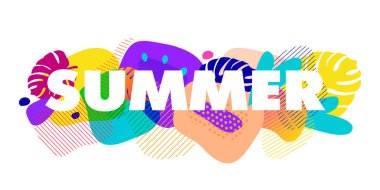 Modern bstract siluetleri meyve ve planı ile arka plan. Yaz sezonu için